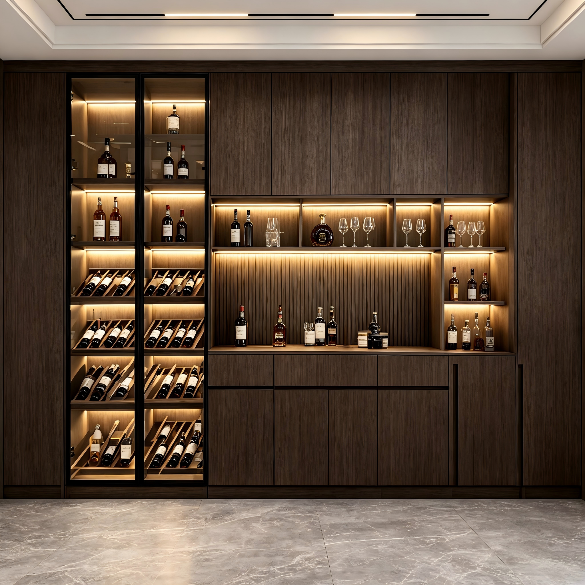 Bar area cabinet
